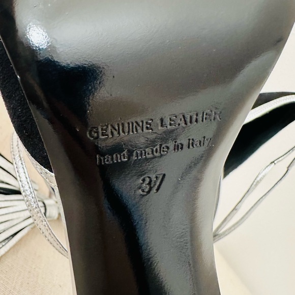 New Pierre Hardy leather suede black silver tassel sandals - Picture 10 of 12